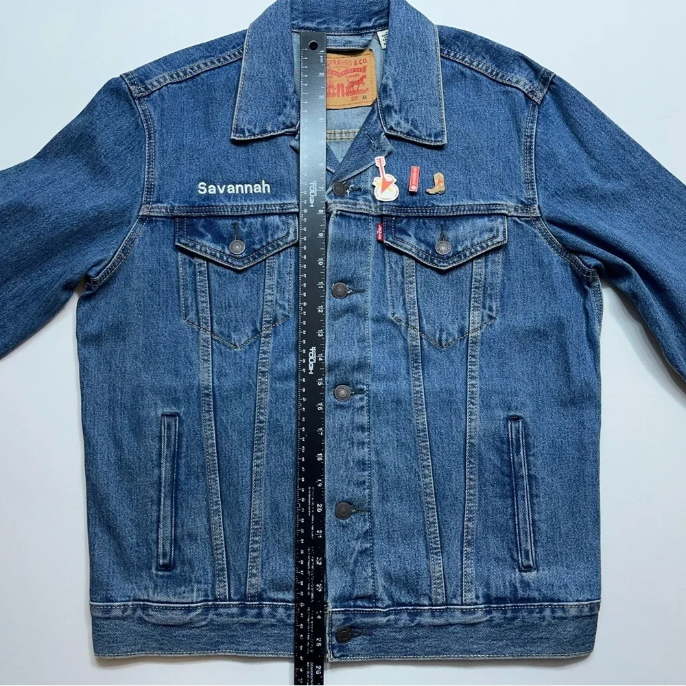 Levis Jacket Mens Size Medium Trucker Western Blue Denim Jean Cowboy Rodeo